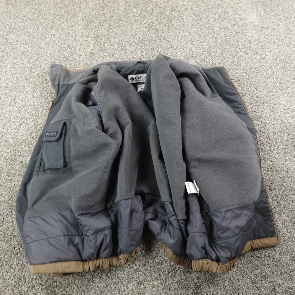 VTG Columbia Jacket Mens XL Brown Fleece Lined Windbreaker Bomber Zip Coat Hike - Picture 9 of 15